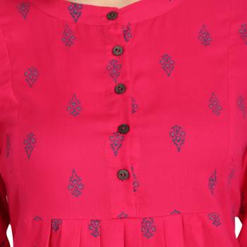 Pink printed rayon ethnic-kurtis 4
