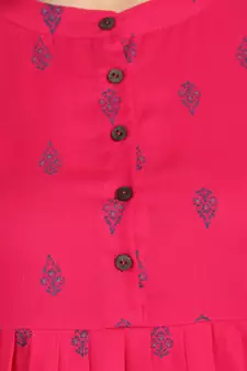 Pink printed rayon ethnic-kurtis