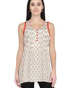 Ivory woven georgette georgette-kurtis