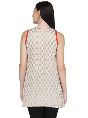 Ivory woven georgette georgette-kurtis 2