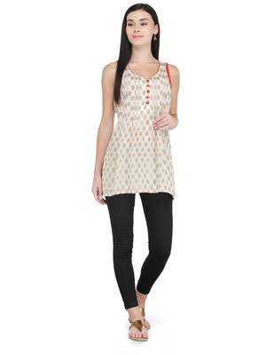 Ivory woven georgette georgette-kurtis 4