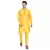 Yellow plain dupion silk kurta-pajama