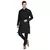Black plain dupion silk kurta-pajama