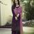 Purple hand embroidery pure silk cotton salwar