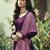 Purple hand embroidery pure silk cotton salwar