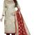 Beige floral print brocade salwar