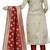 Beige floral print brocade salwar