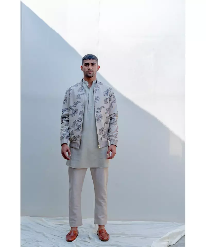 I AND YOU JACKET SET IN BEIGE