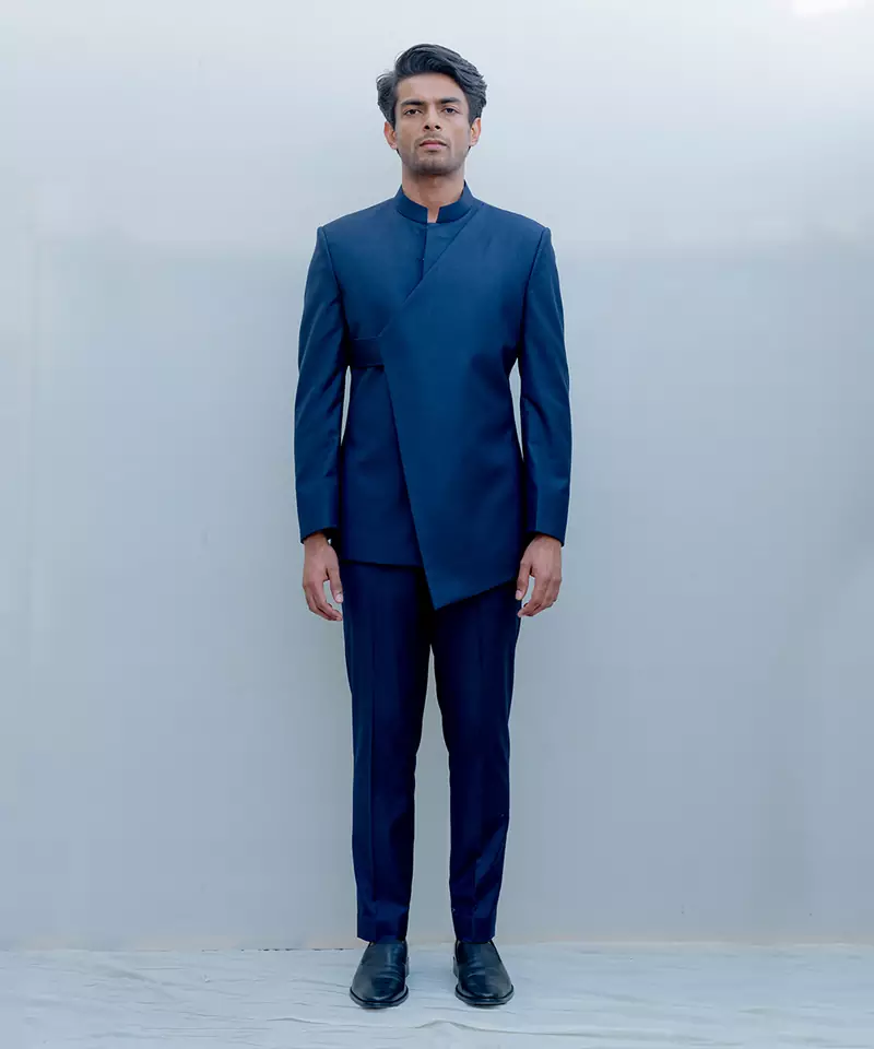 LAPIS LAZULI SHORT INDO WESTERN JACKET SET