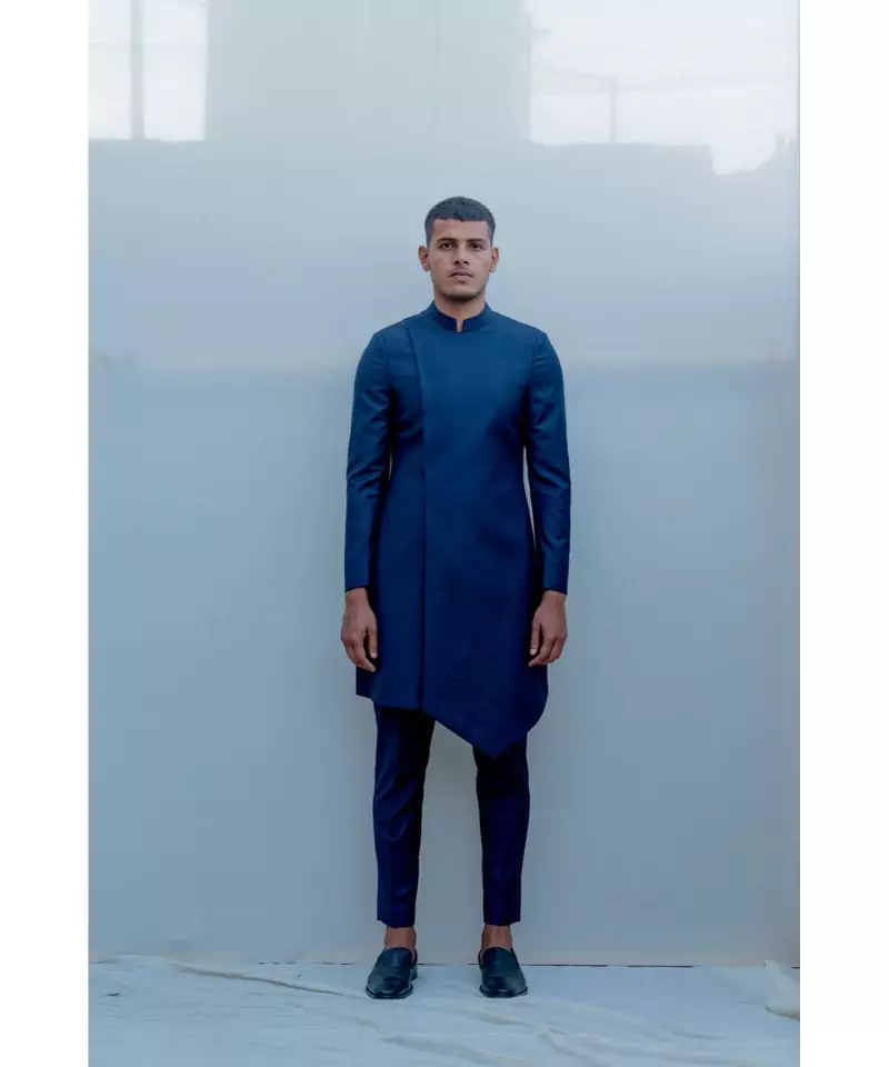 ULTRAMARINE LONG INDO WESTERN JACKET SET