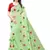 Green embroidered polycotton saree with blouse