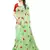 Green embroidered polycotton saree with blouse