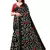 Black embroidered polycotton saree with blouse