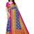 Blue embroidered poly silk saree with blouse