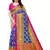 Blue embroidered poly silk saree with blouse