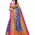 Blue embroidered poly silk saree with blouse