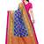 Blue embroidered poly silk saree with blouse