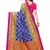Blue embroidered poly silk saree with blouse
