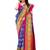 Blue embroidered poly silk saree with blouse