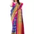 Blue embroidered poly silk saree with blouse