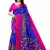 Blue printed chiffon saree with blouse