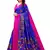 Blue printed chiffon saree with blouse
