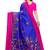 Blue printed chiffon saree with blouse