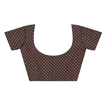 Brown printed georgette saree with blouse 4