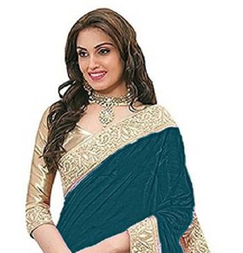Morpiece Vichitra Silk With Fancy Lace  Saree With Dhupion Silk Blouse Piece. 2