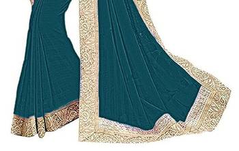 Morpiece Vichitra Silk With Fancy Lace  Saree With Dhupion Silk Blouse Piece. 3