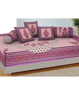 AJ Home Traditional Jaipuri 100% Cotton Diwan Set (Set of 6) 1