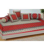 AJ Home Traditional Jaipuri 100% Cotton Diwan Set (Set of 6)