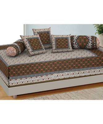 AJ Home Traditional Jaipuri 100% Cotton Diwan Set (Set of 6) 1