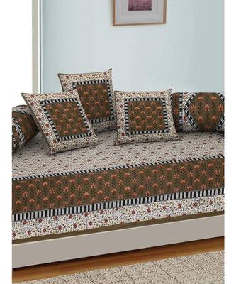 AJ Home Traditional Jaipuri 100% Cotton Diwan Set (Set of 6) 2