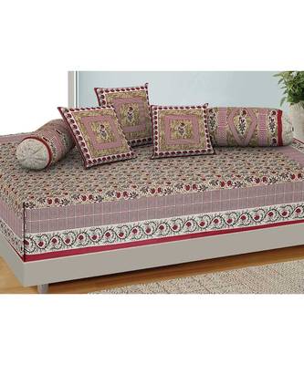AJ Home Traditional Jaipuri 100% Cotton Diwan Set (Set of 6) 1