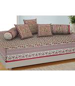 AJ Home Traditional Jaipuri 100% Cotton Diwan Set (Set of 6)