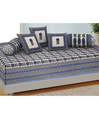 AJ Home Traditional Jaipuri 100% Cotton Diwan Set (Set of 6) 1
