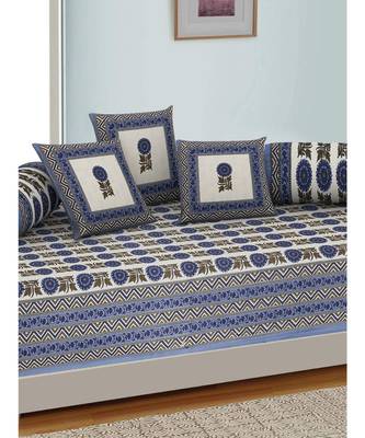 AJ Home Traditional Jaipuri 100% Cotton Diwan Set (Set of 6) 2
