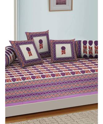 AJ Home Traditional Jaipuri 100% Cotton Diwan Set (Set of 6) 2