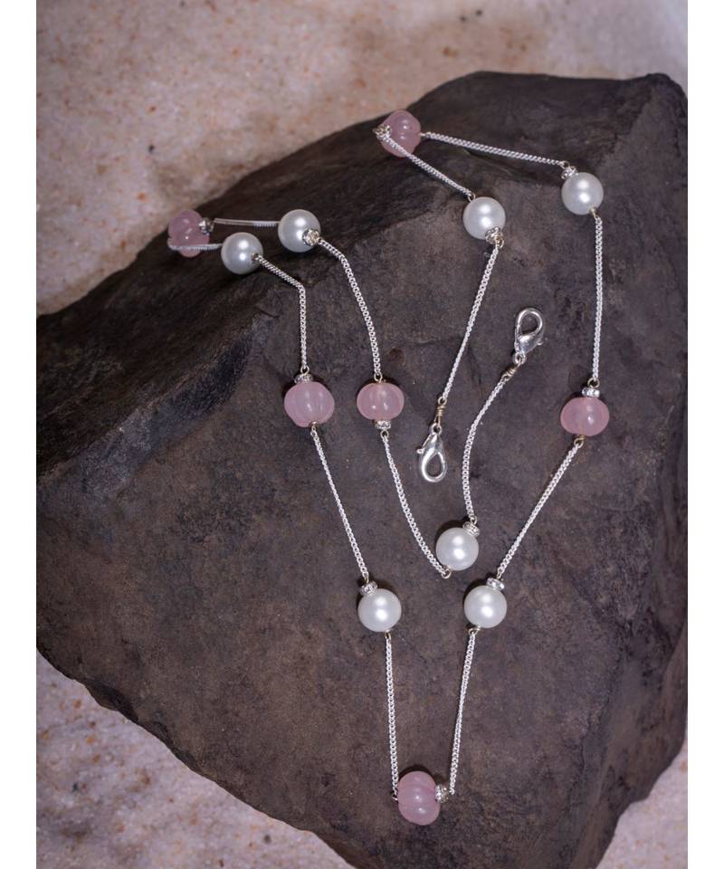 Lush White and Pink Multipurpose Mask Chain