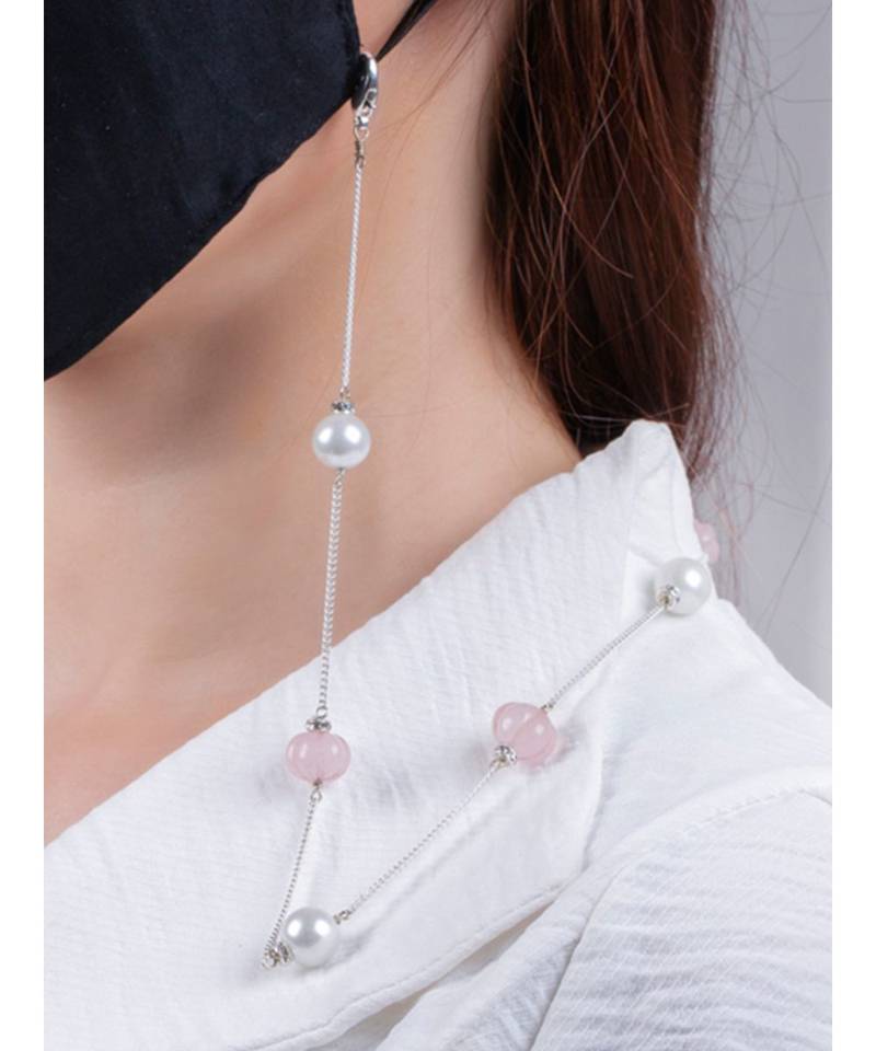 Lush White and Pink Multipurpose Mask Chain
