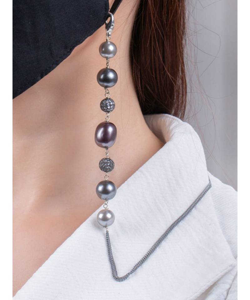 Plush Grey Multipurpose Mask Chain