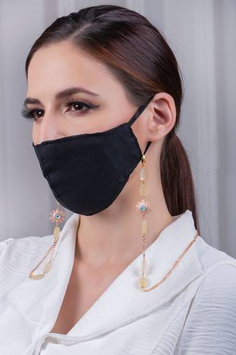 Exuberant Rose Pink and Yellow Multipurpose Mask Chain
