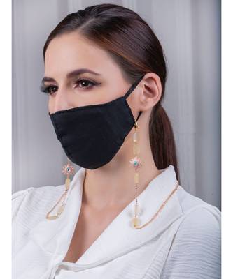 Exuberant Rose Pink and Yellow Multipurpose Mask Chain 1
