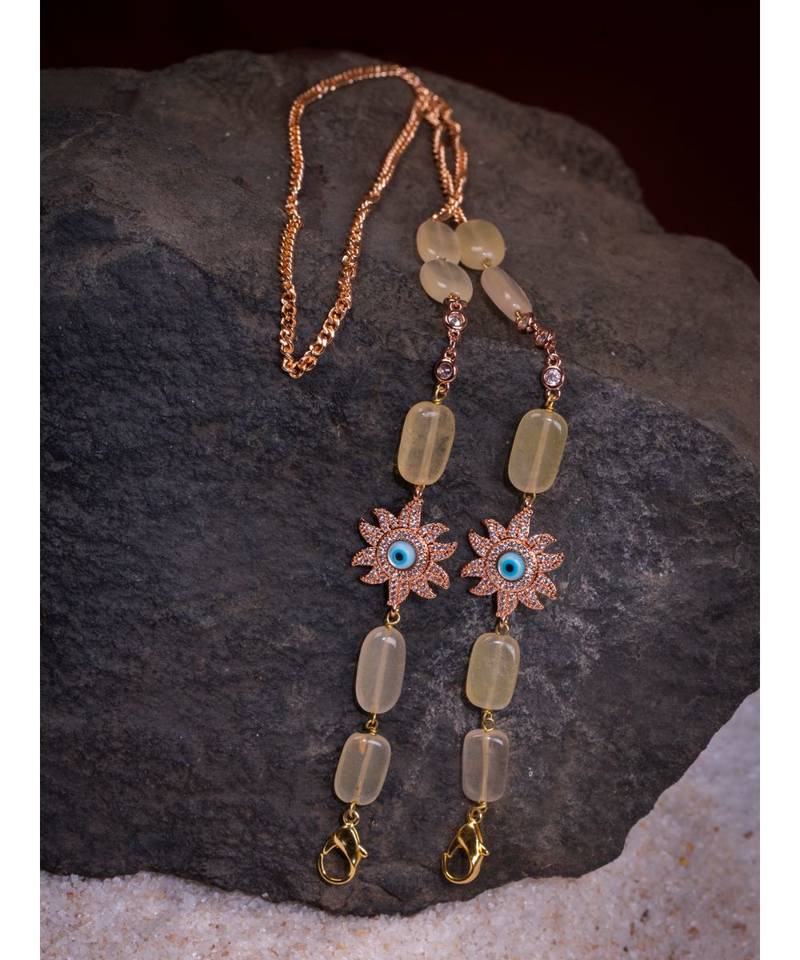 Exuberant Rose Pink and Yellow Multipurpose Mask Chain