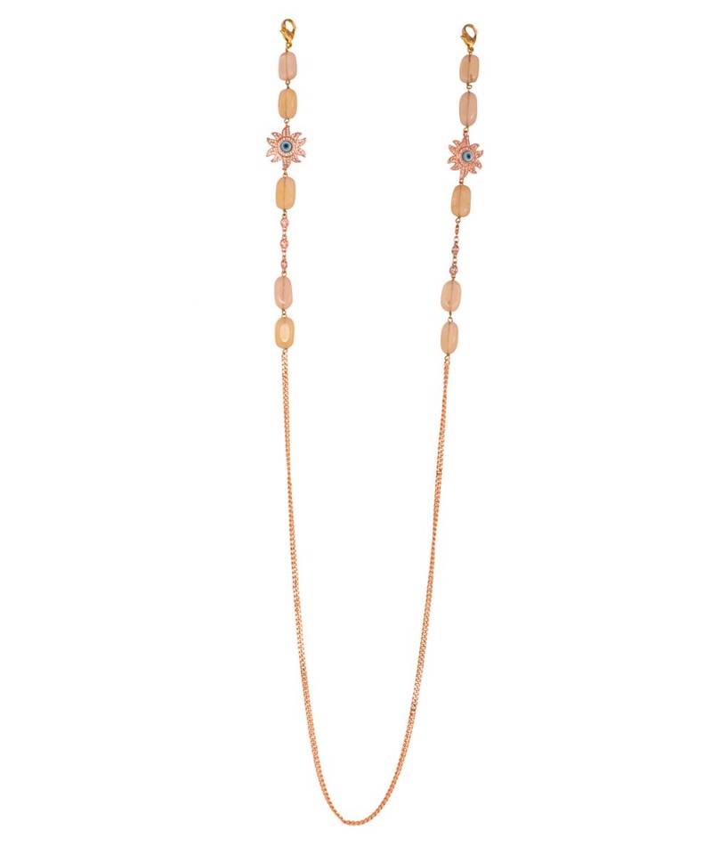 Exuberant Rose Pink and Yellow Multipurpose Mask Chain