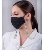Stunning Off-white, Blue and Golden Multipurpose Mask Chain