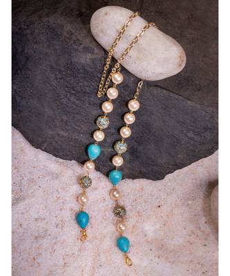 Stunning Off-white, Blue and Golden Multipurpose Mask Chain 3