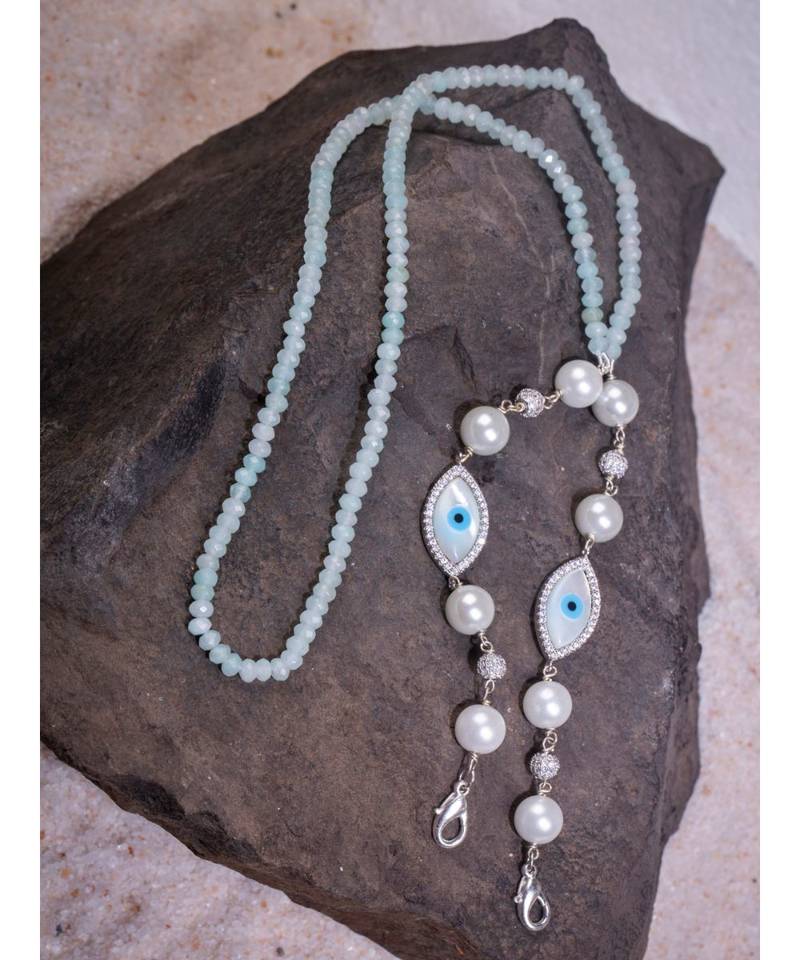 Luscious Blue and White Multipurpose Mask Chain