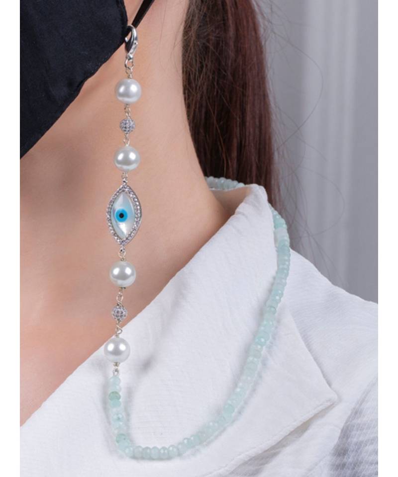 Luscious Blue and White Multipurpose Mask Chain